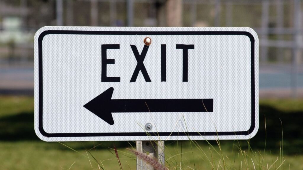An exit sign