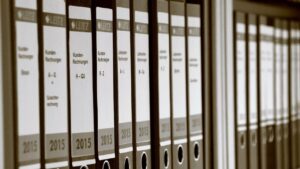 Files on a shelf