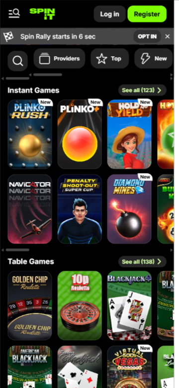 spinit casino lobby
