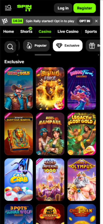 spinit exclusive games