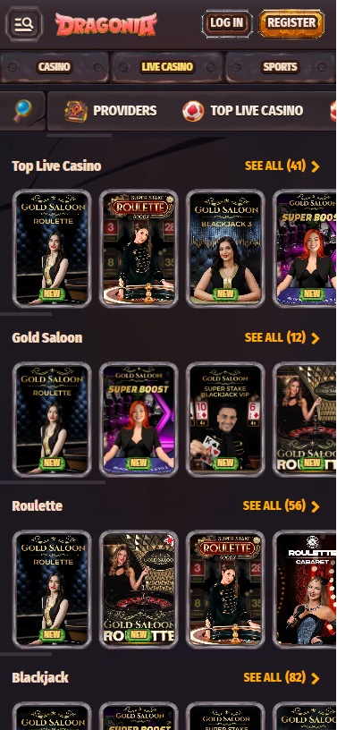 dragonia casino live dealers
