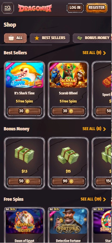 dragonia casino shop
