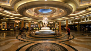 The lobby of the Caesars Palace casino resort on the Las Vegas Strip.