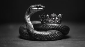 A cobra with a crown