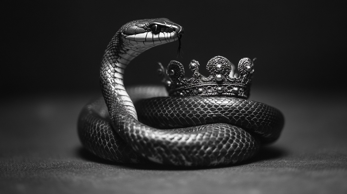 A cobra with a crown