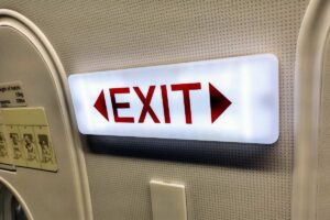 An exit sign