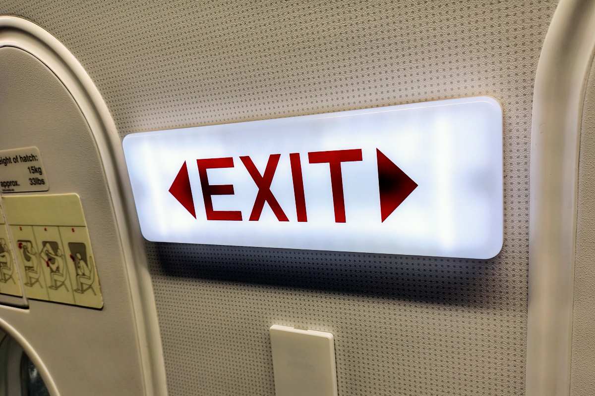 An exit sign
