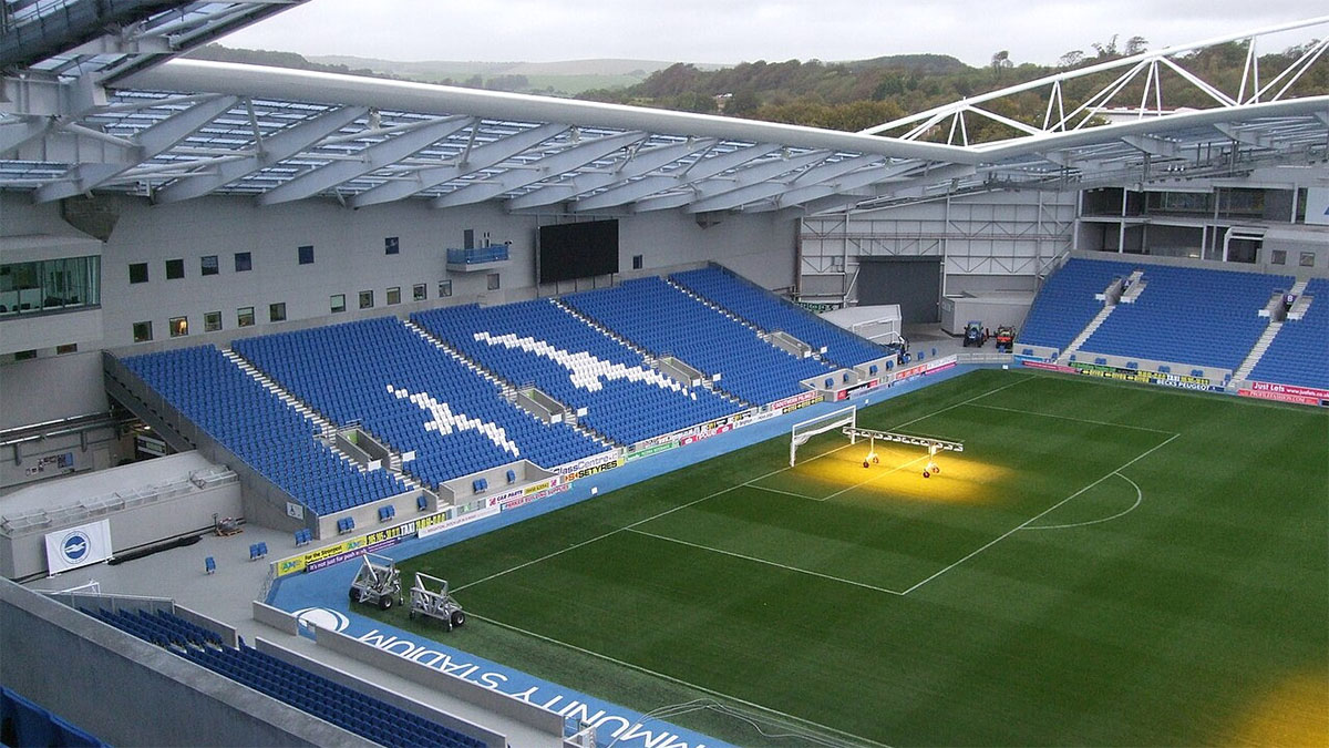 Interior view of American Express Stadium, home of Brighton & Hove Albion F.C.