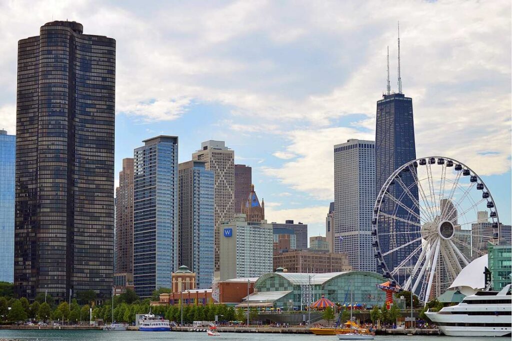 The skyline of Chicago