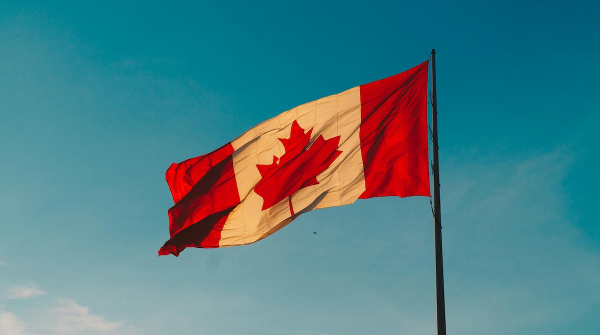 A photo of the Canadian flag.