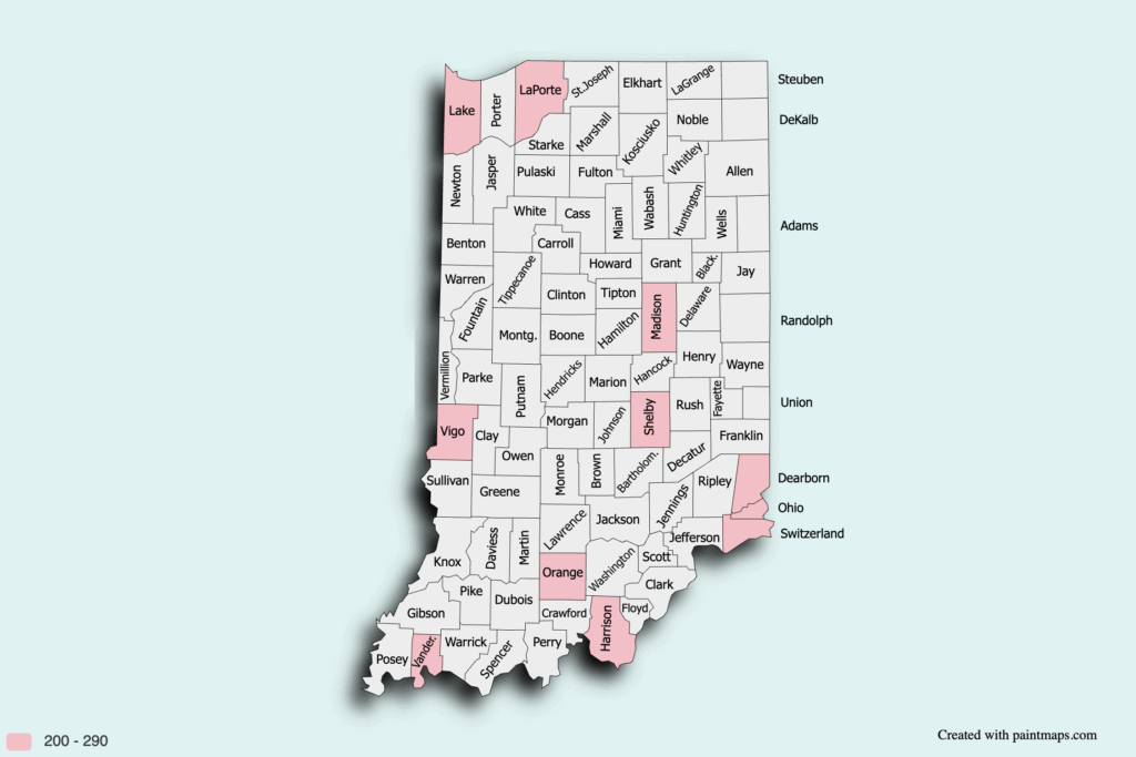 Indiana Casino Map
