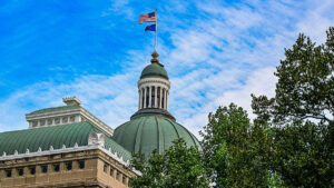 The Indiana State Capitol building in Indianapolis
