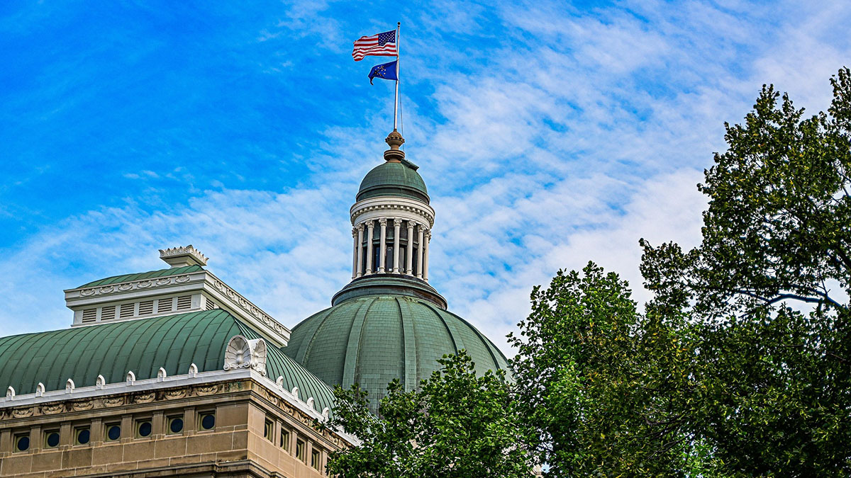 The Indiana State Capitol building in Indianapolis