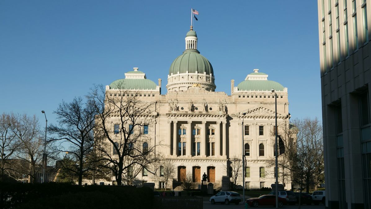A photo of the Indiana Statehouse in Indianapolis.