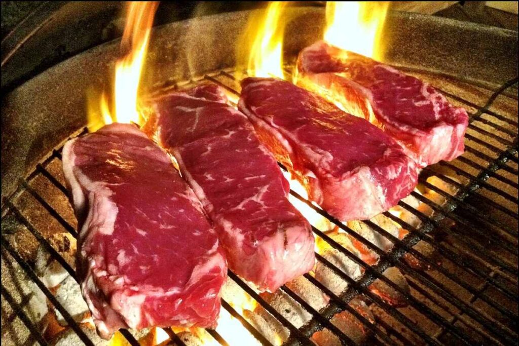Steaks on the grill