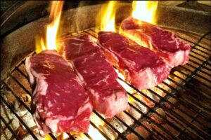 Steaks on the grill