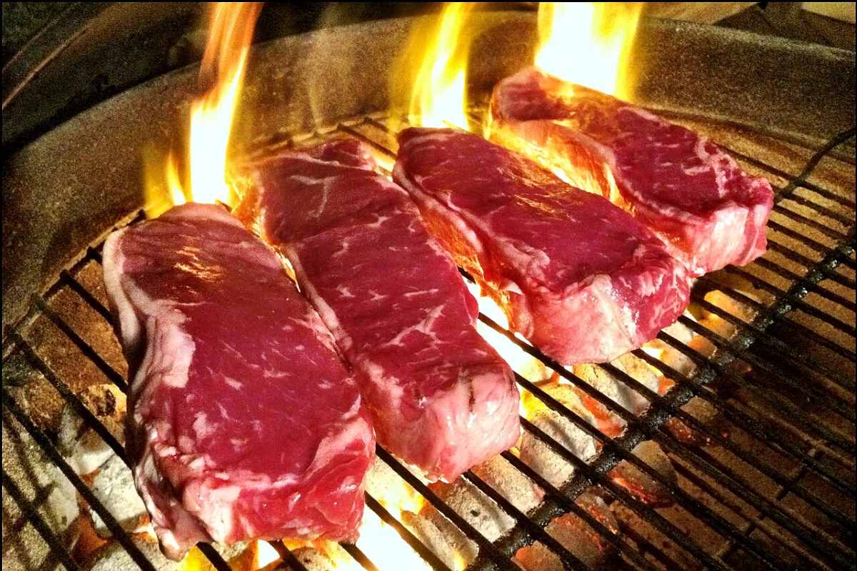 Steaks on the grill