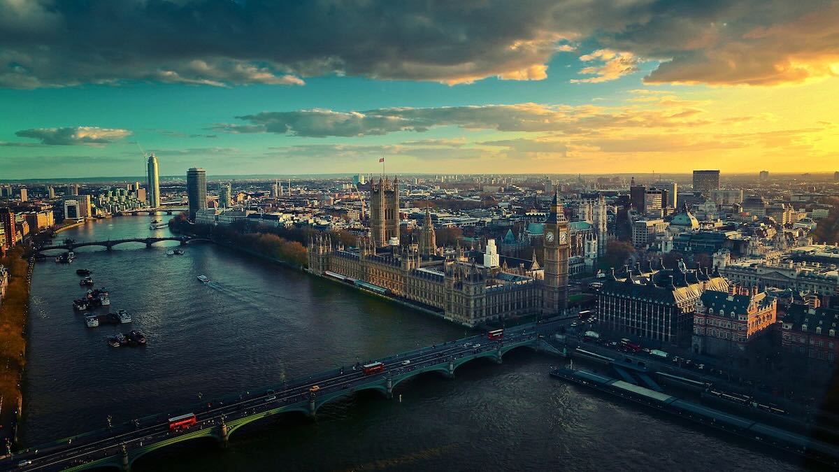 A photo of the River Thames in London, U.K.