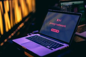 Proxy network screen on a laptop