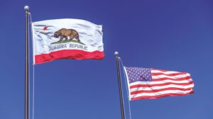 The California and U.S. flags