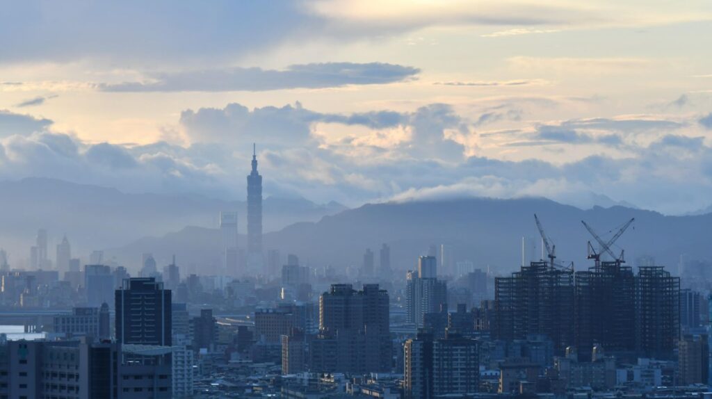 The skyline of Taipei.