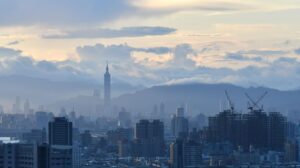 The skyline of Taipei.