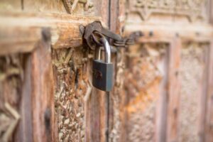 A locked door
