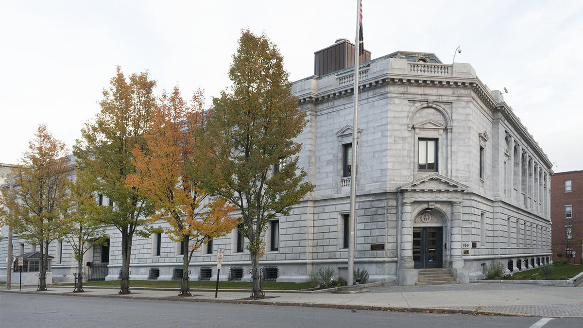 The Edward T. Gignous US Courthouse in Portland, Maine, home of the US Federal District Court.
