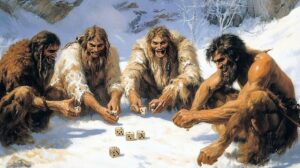 AI depiction of Ice Age Gamblers