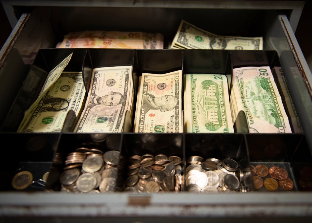 A cash drawer