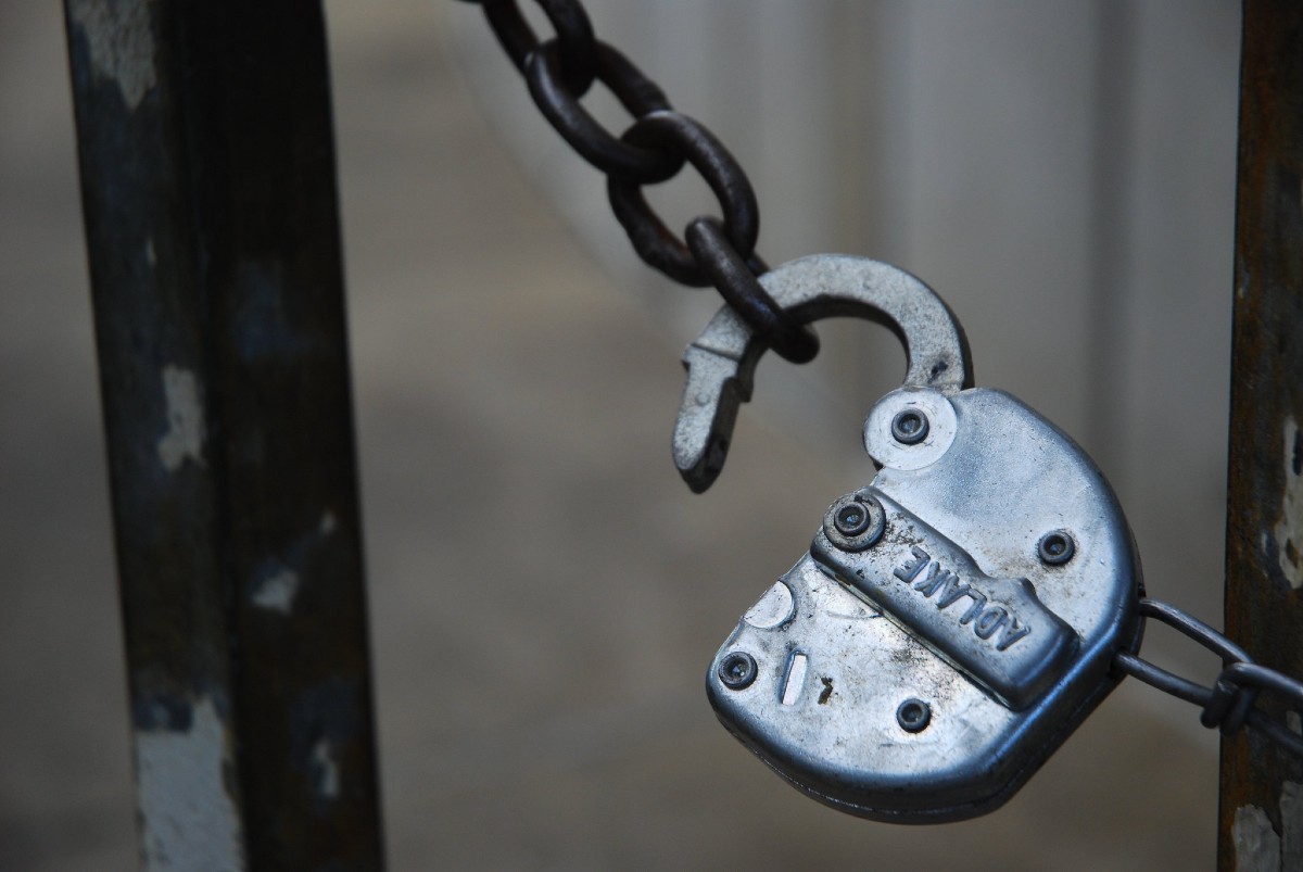 An unlocked padlock