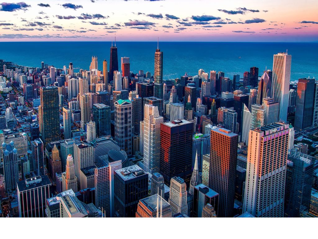 Chicago skyline, view from above