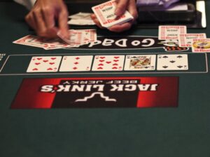 A WSOP poker table