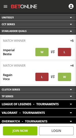 BetOnline Esports Statistics