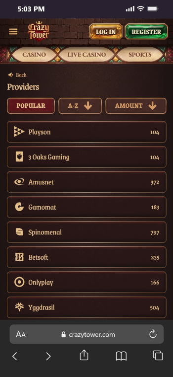 New Casinos in Canada CrazyTower Games Providers