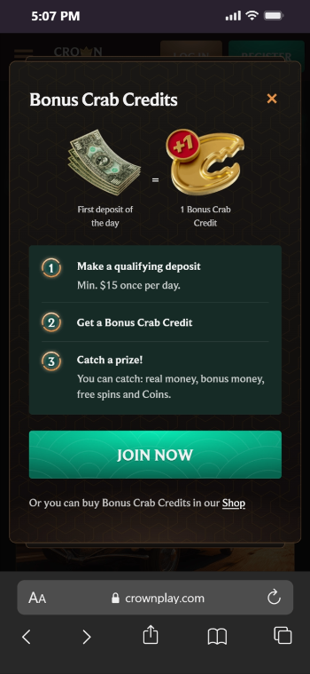 New Casinos in Canada CrownPlay Bonus Crab Credits