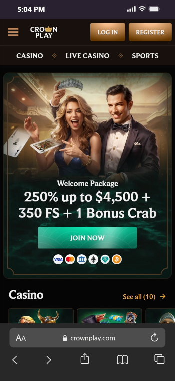 New Casinos in Canada CrownPlay Homepage