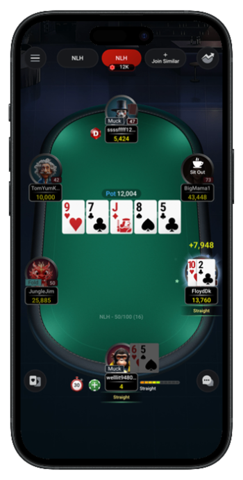 Showdown on a poker board