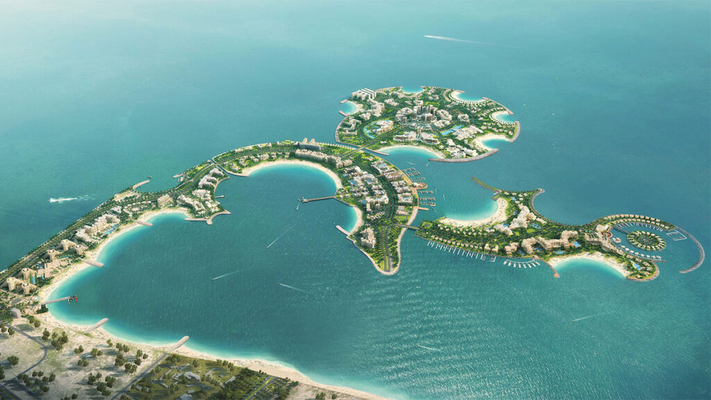 Aerial view of Al Marjan Island, United Arab Emirates