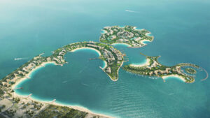 Aerial view of Al Marjan Island, United Arab Emirates