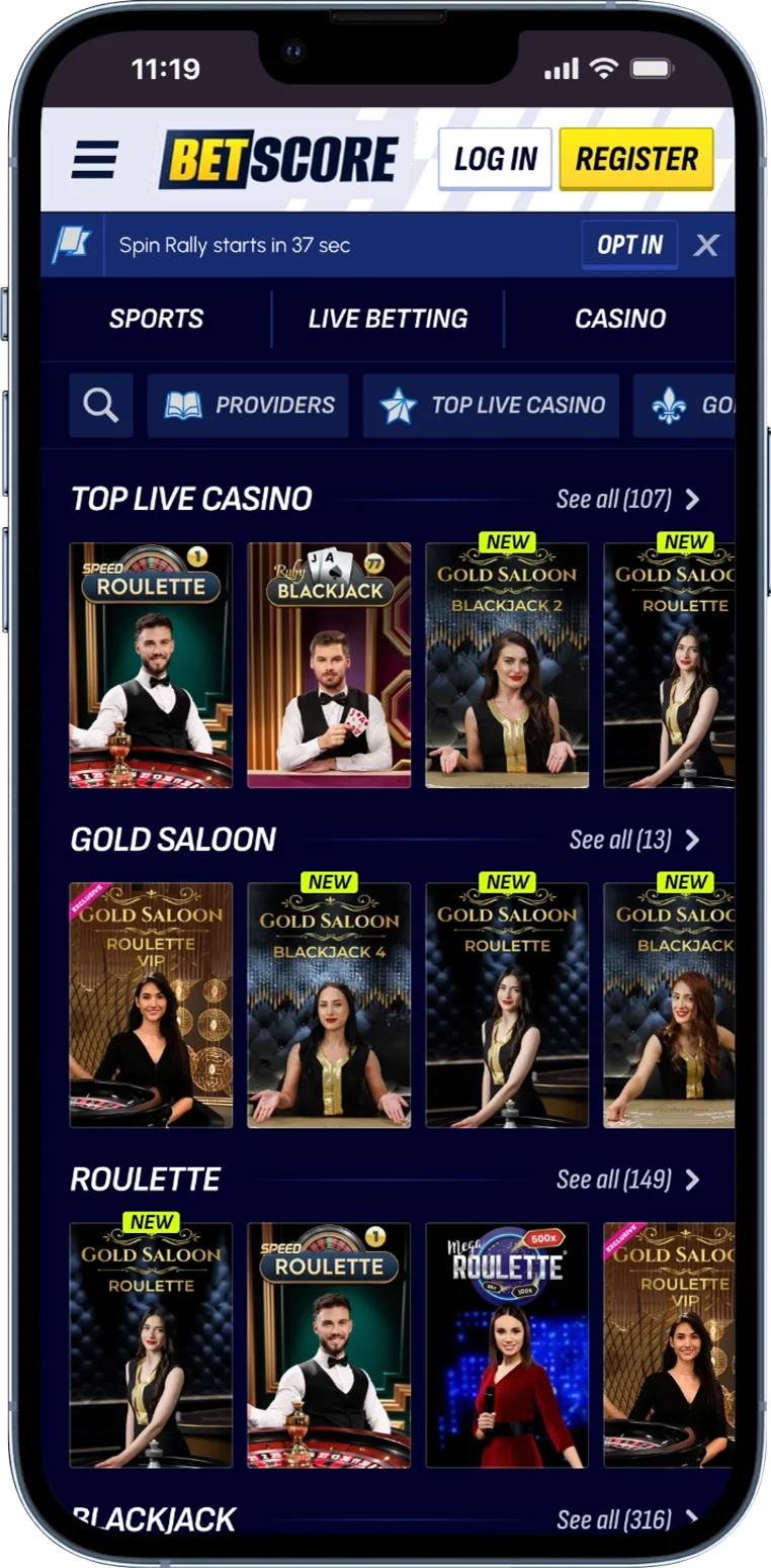 BetScore live games