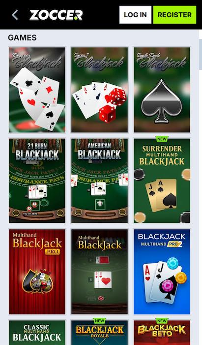 Zoccer blackjack