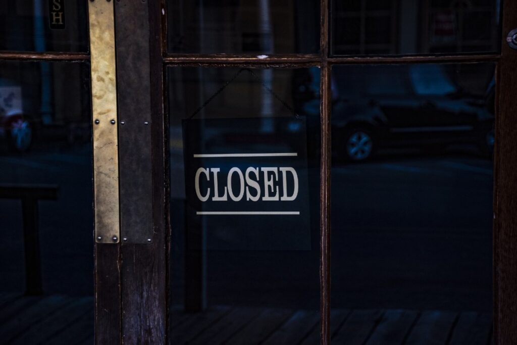 A closed sign