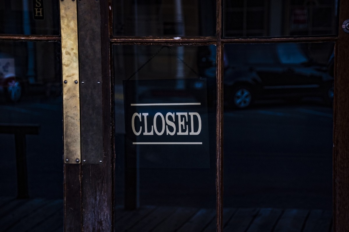 A closed sign