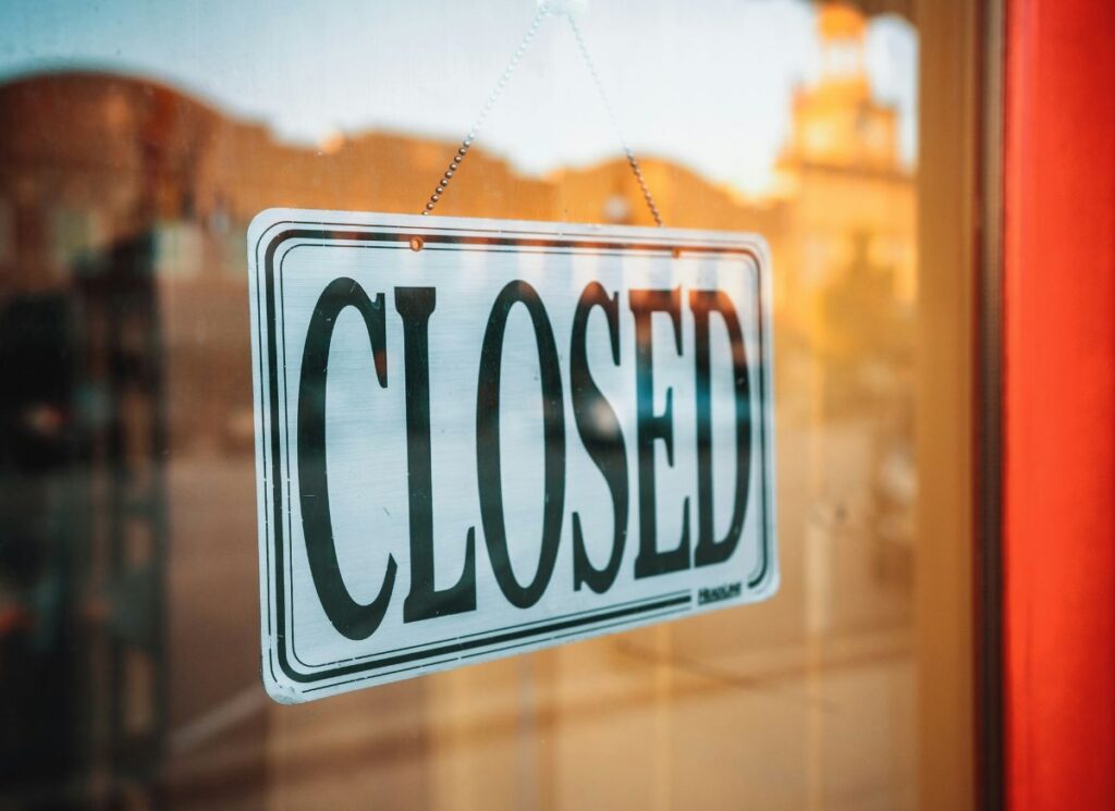 Closed sign