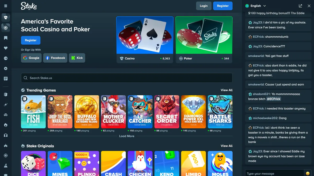 Stake.us screenshot